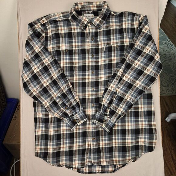 Carhartt Flannel Heavyweight Original Fit Button Long Sleeve Shirt Mens Sz 2XLT - Picture 2 of 8